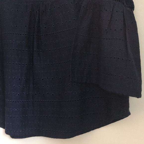 Izod Navy Balloon Flare Sleeve Blouse Size M - Picture 8 of 15